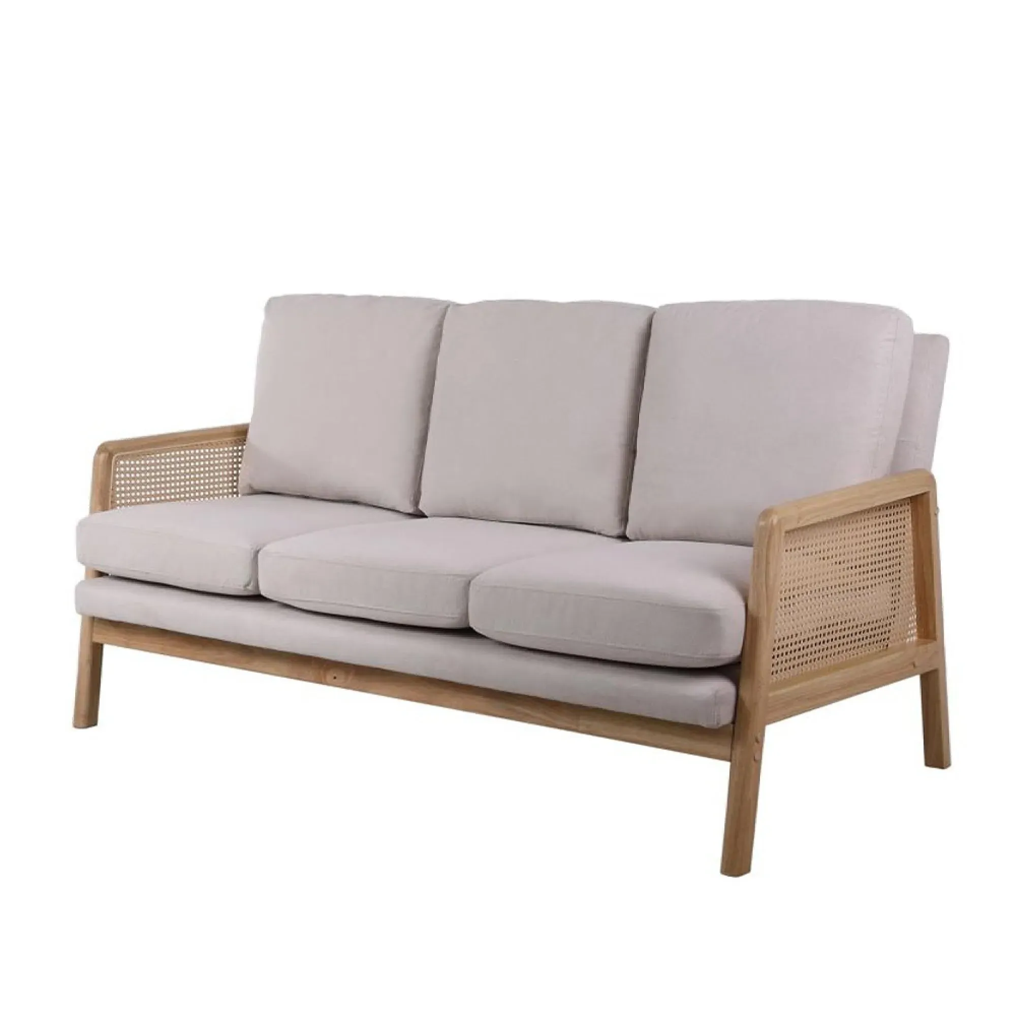 Ida 3-Seater Sofa - Cream, Rattan