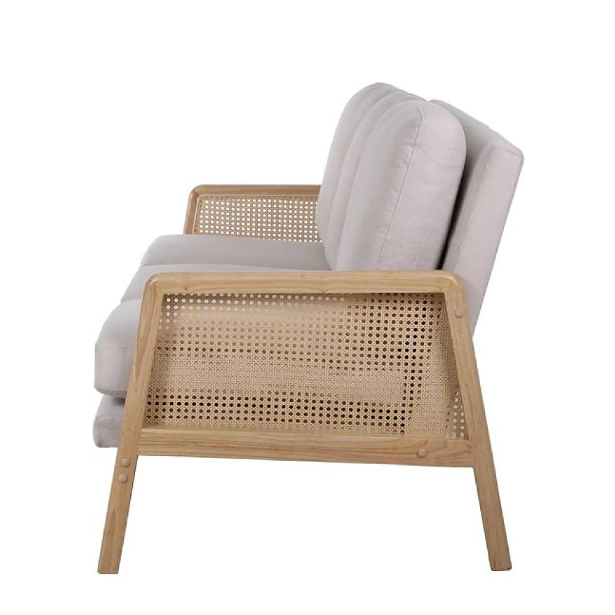 Ida 3-Seater Sofa - Cream, Rattan