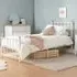 Jessica Single Bed Frame - Cream, Metal