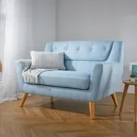 Lambeth 2-Seater Sofa - Duck Egg Blue, Fabric