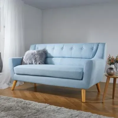 Lambeth 3-Seater Sofa - Duck Egg Blue, Fabric image