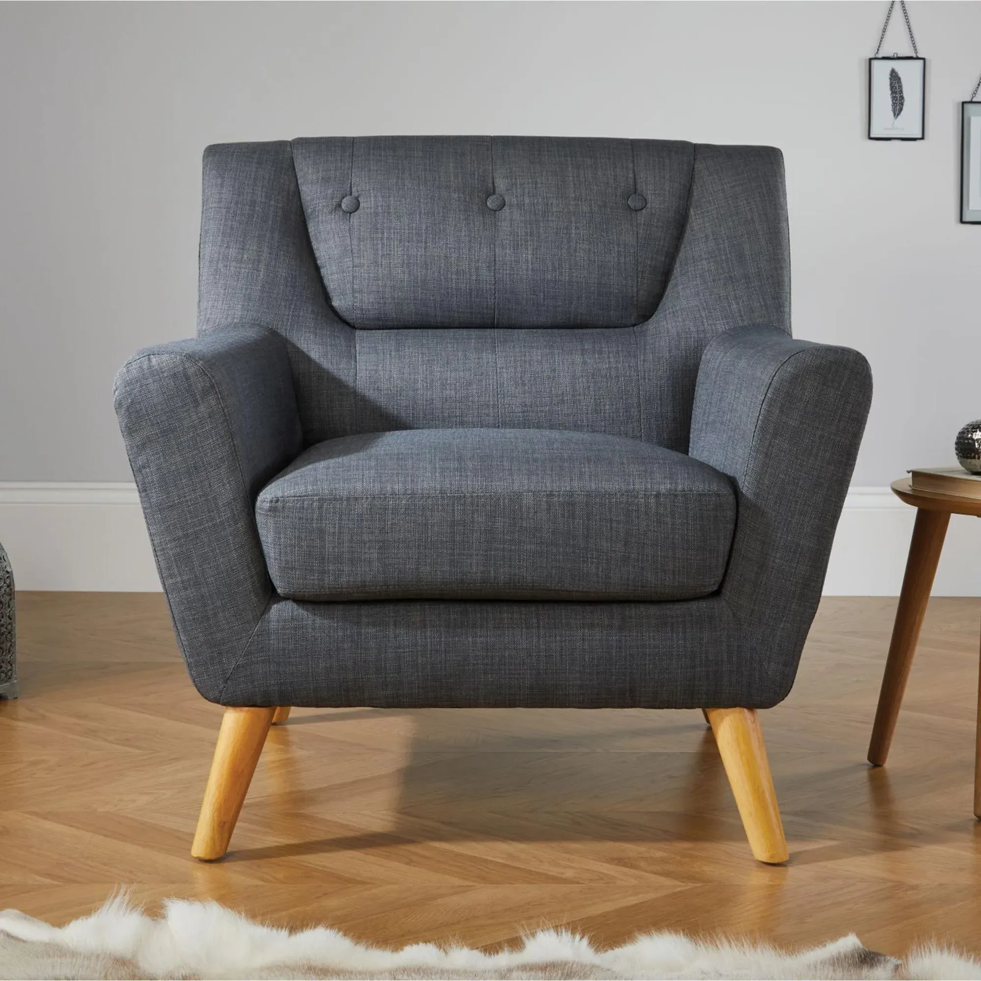 Lambeth Fabric Armchair - Grey