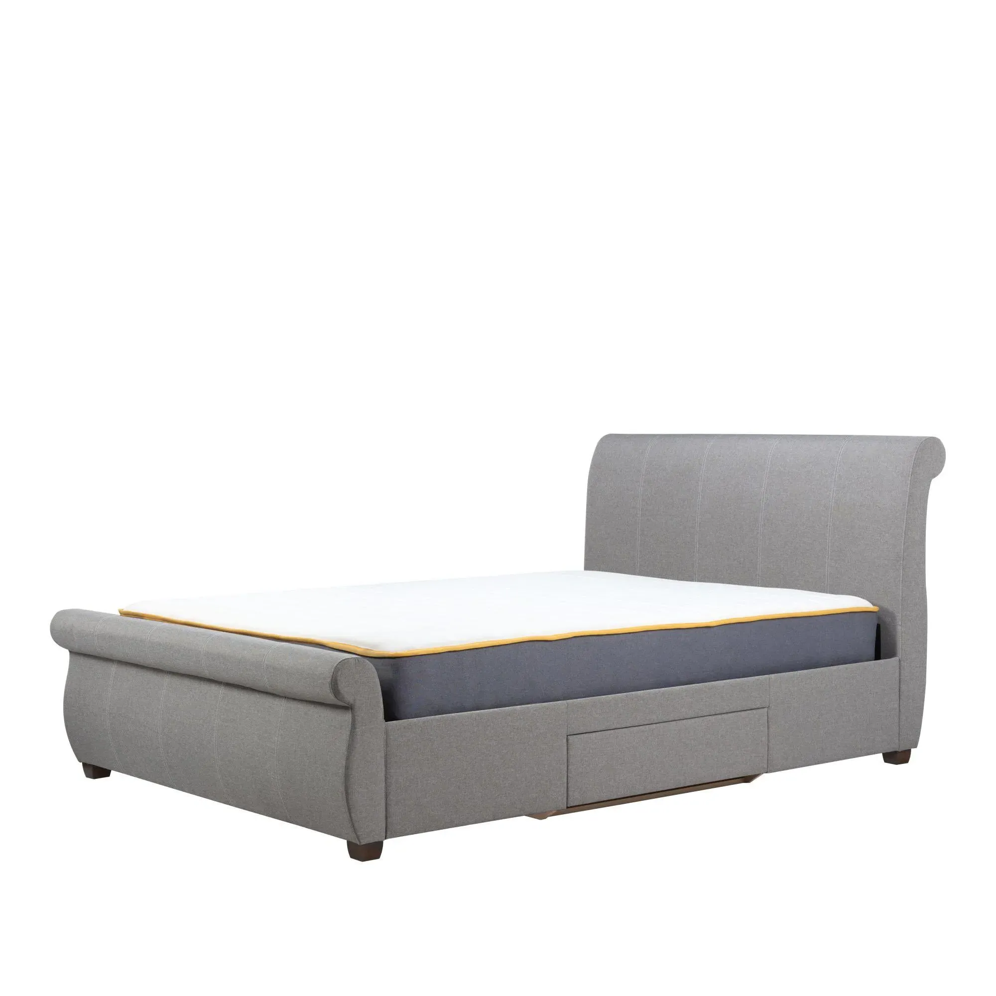 Lancaster Sleigh Bed Frame - Grey, Fabric