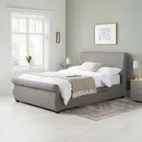 Lancaster Sleigh Bed Frame - Grey, Fabric