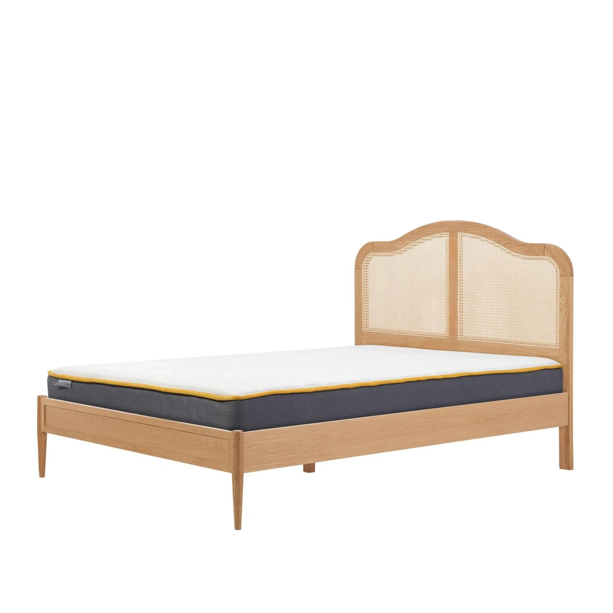 Leonie Bed Frame - Oak, Rattan