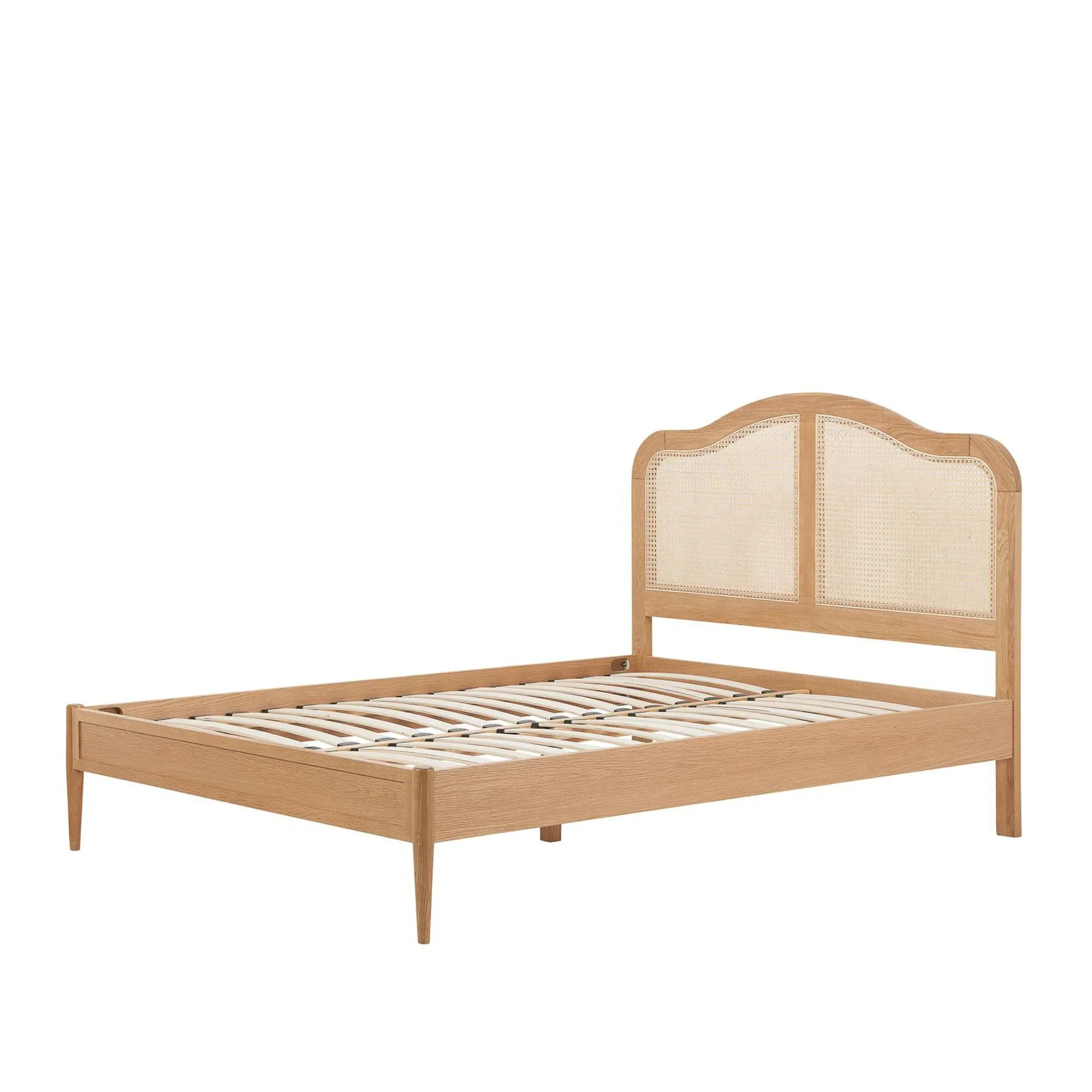 Leonie Bed Frame - Oak, Rattan