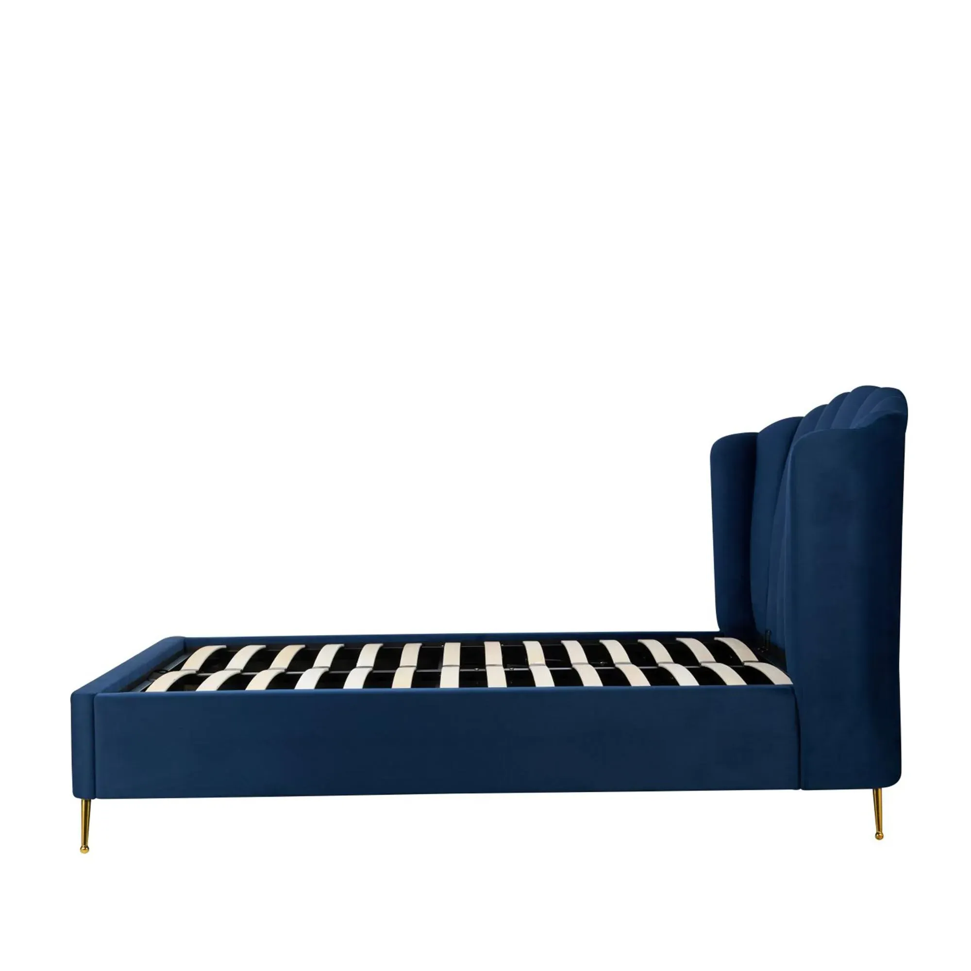 Lottie Ottoman Storage Bed - Midnight Blue, Fabric