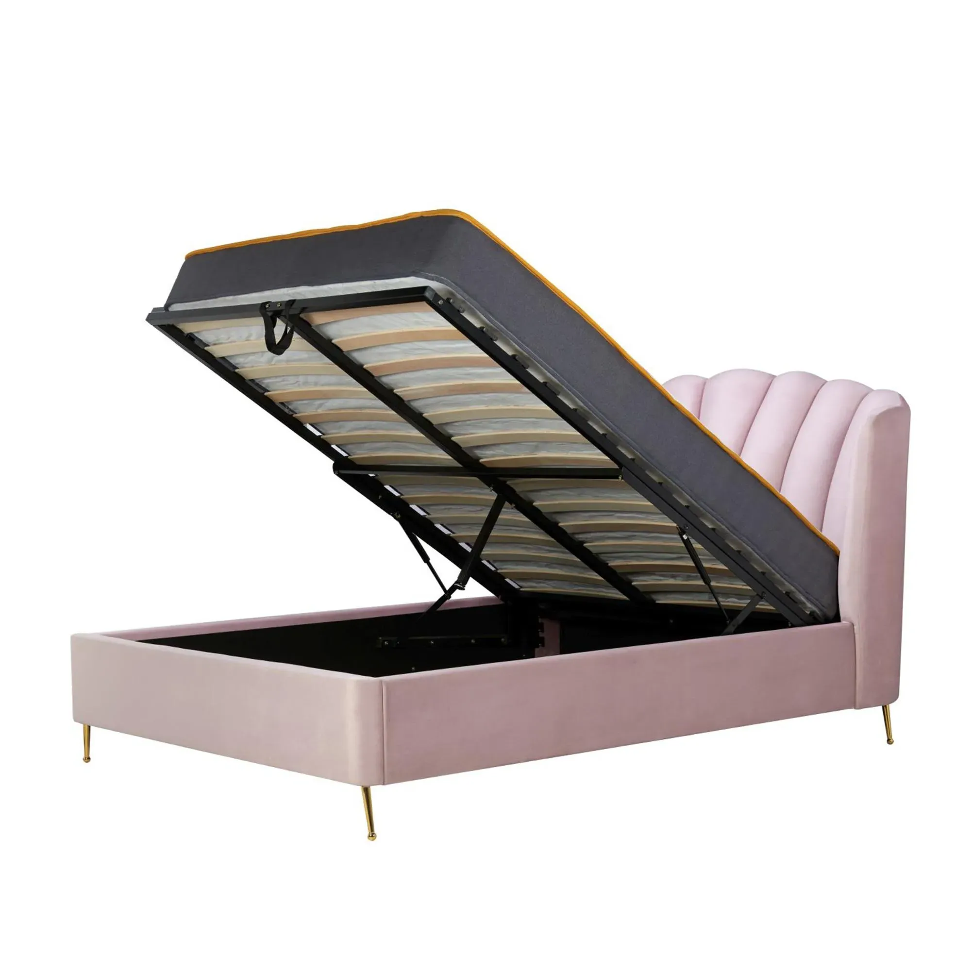 Lottie Ottoman Storage Bed - Pink, Fabric