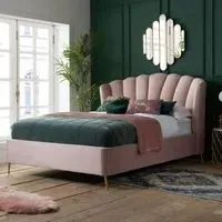 Lottie Ottoman Storage Bed - Pink, Fabric