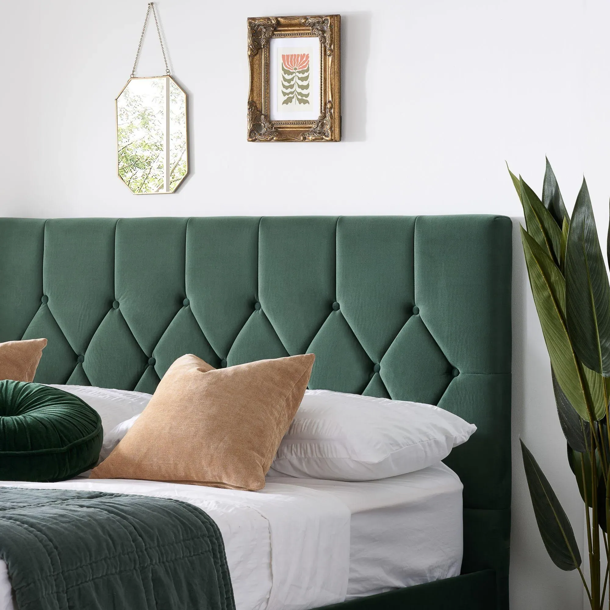 Loxley Ottoman Storage Bed - Green, Fabric