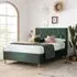 Loxley Ottoman Storage Bed - Green, Fabric