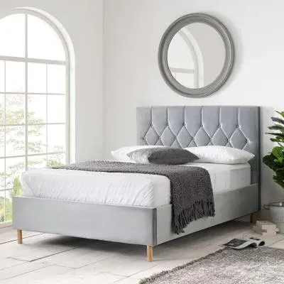 Loxley Ottoman Storage Bed - Grey, Fabric