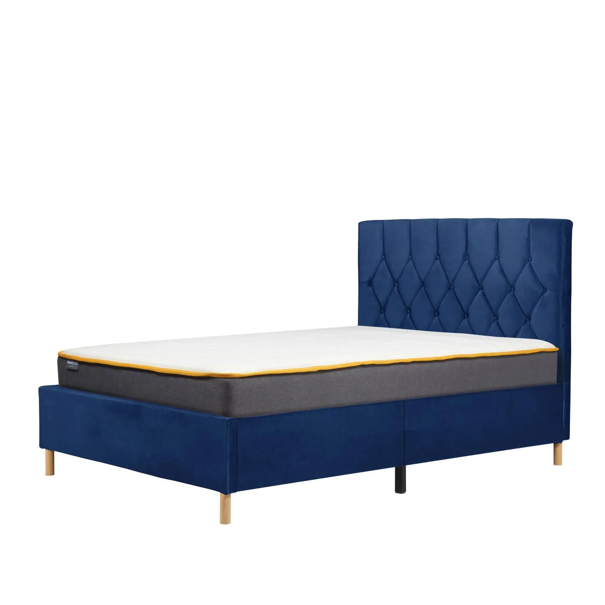 Loxley Quilted Bed Frame - Blue, Fabric
