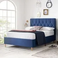 Loxley Quilted Bed Frame - Blue, Fabric