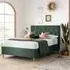 Loxley Quilted Bed Frame - Green, Fabric