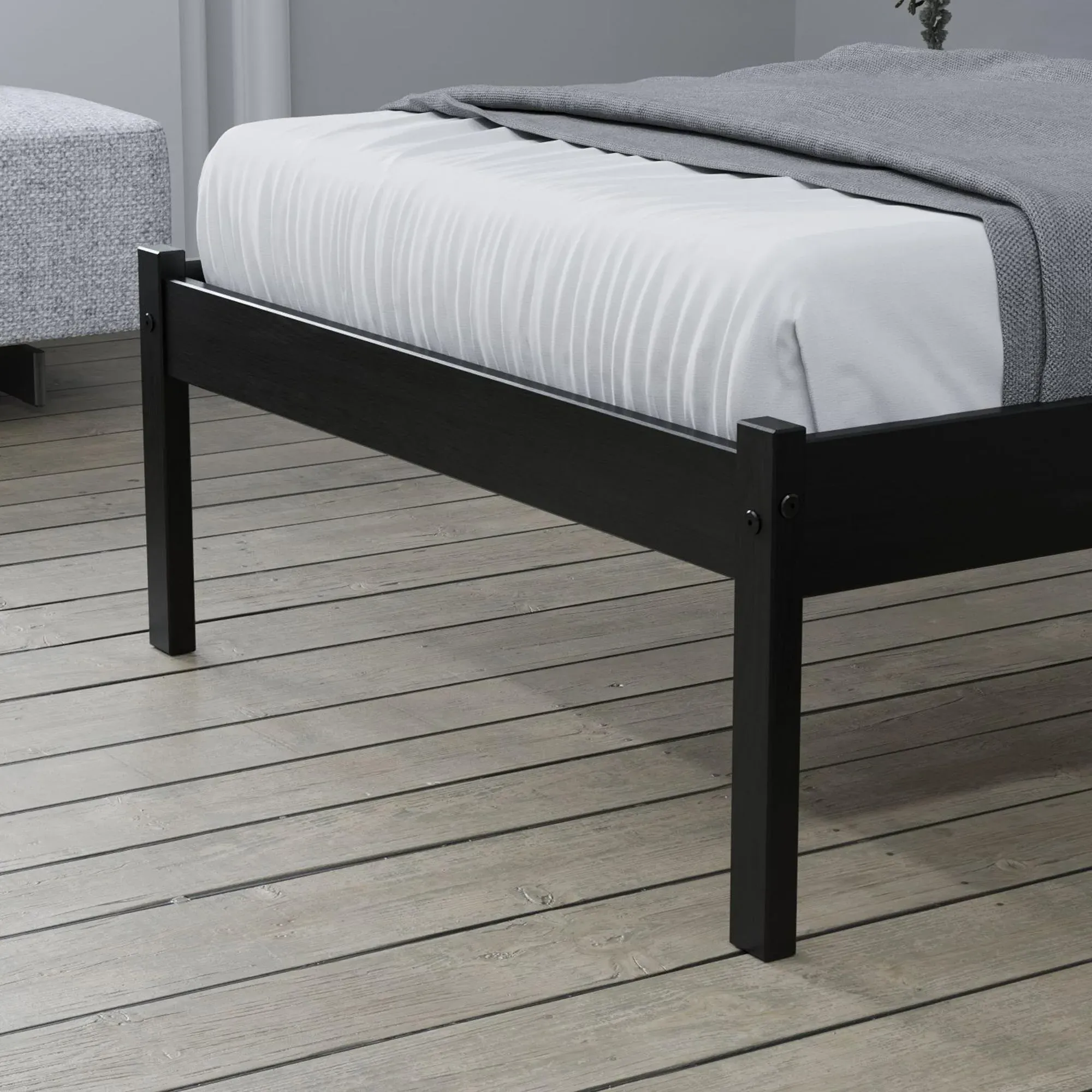 Luka Bed Frame - Black, Wood