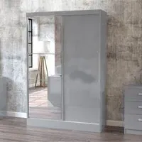 Lynx 2 Door Sliding Mirror Wardrobe - Grey