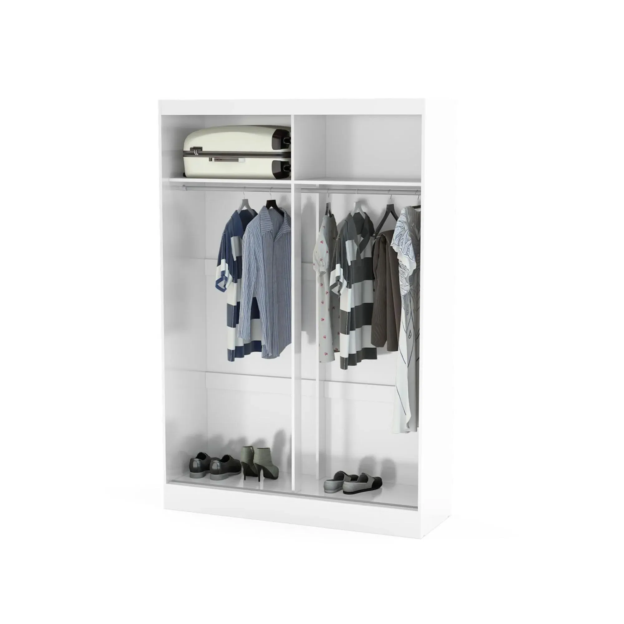 Lynx 2 Door Sliding Mirror Wardrobe - White