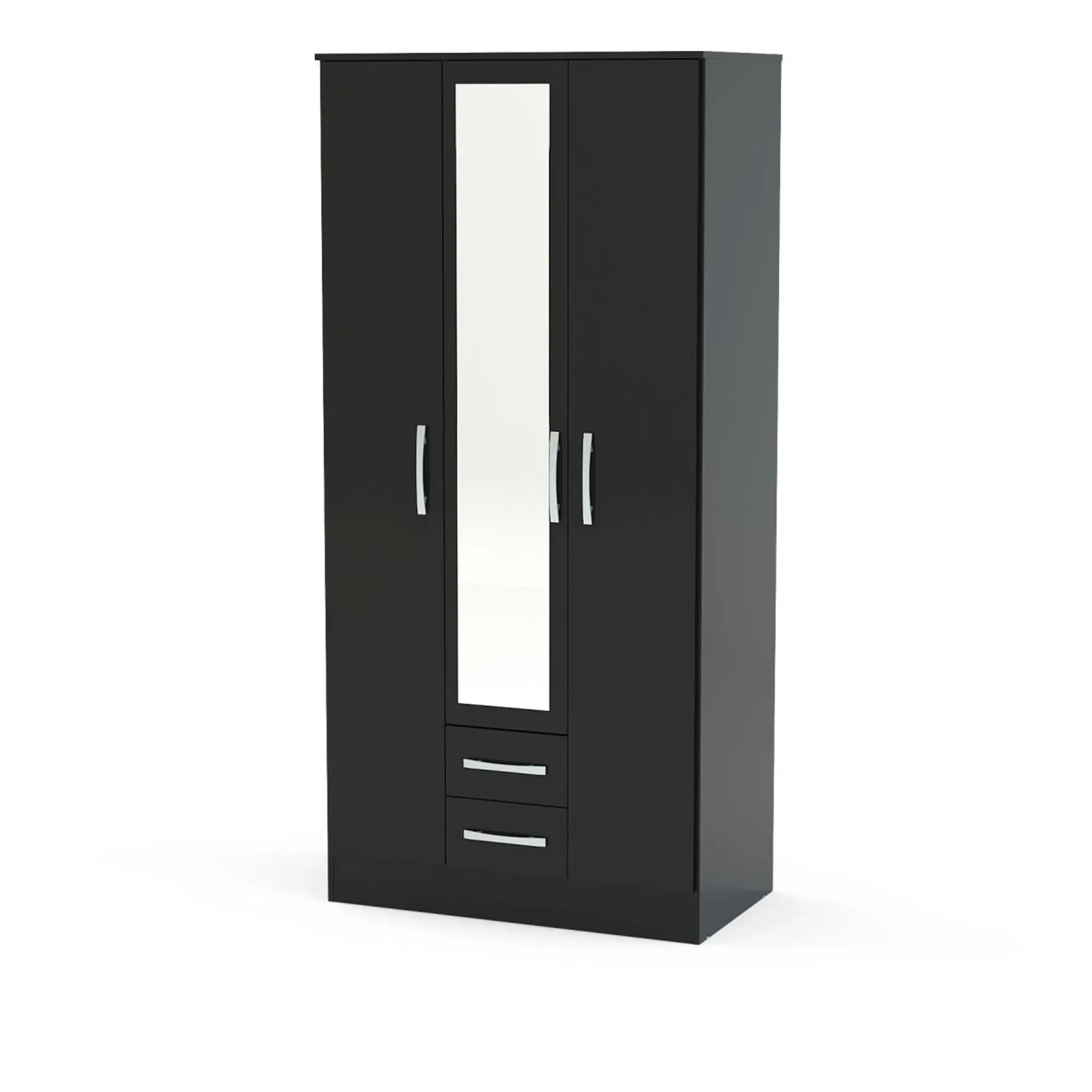 Lynx 3 Door Combi Wardrobe - Black
