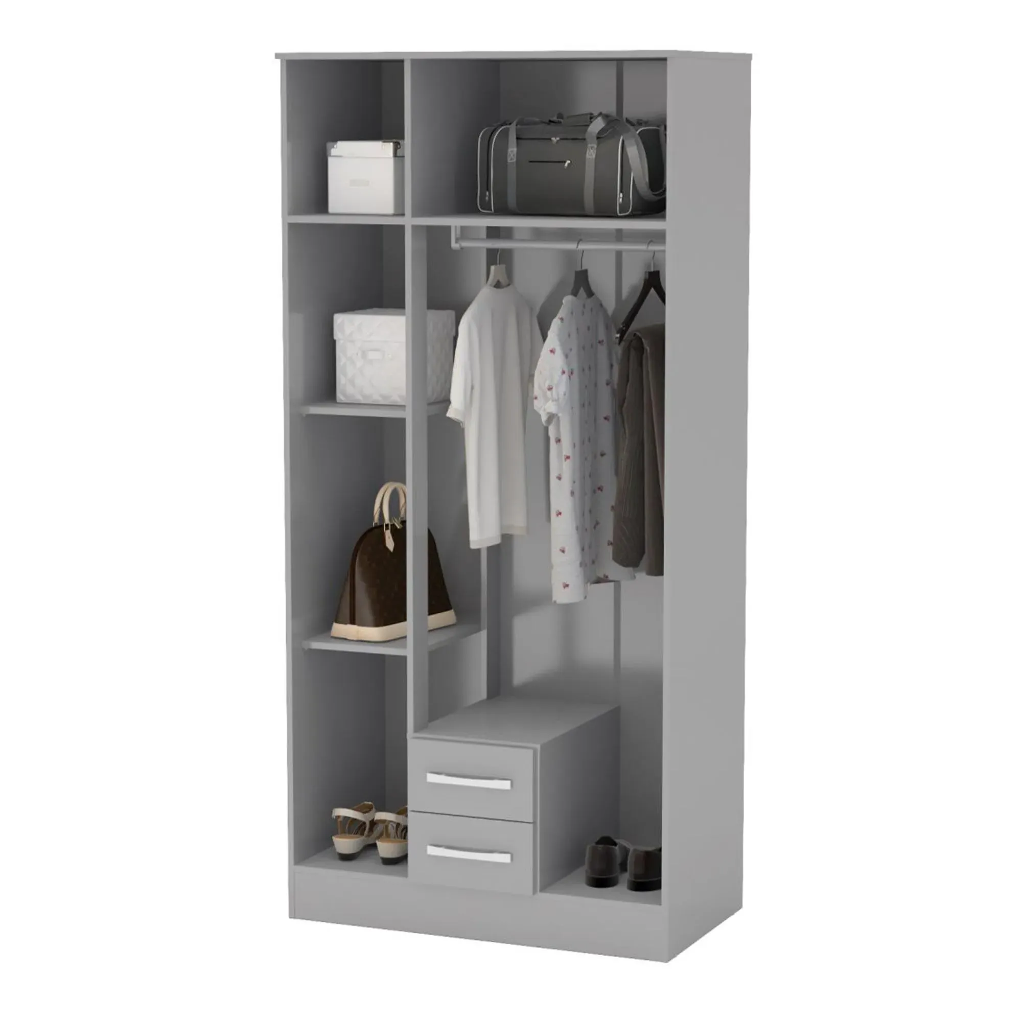 Lynx 3 Door Combi Wardrobe - Grey