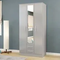 Lynx 3 Door Combi Wardrobe - Grey