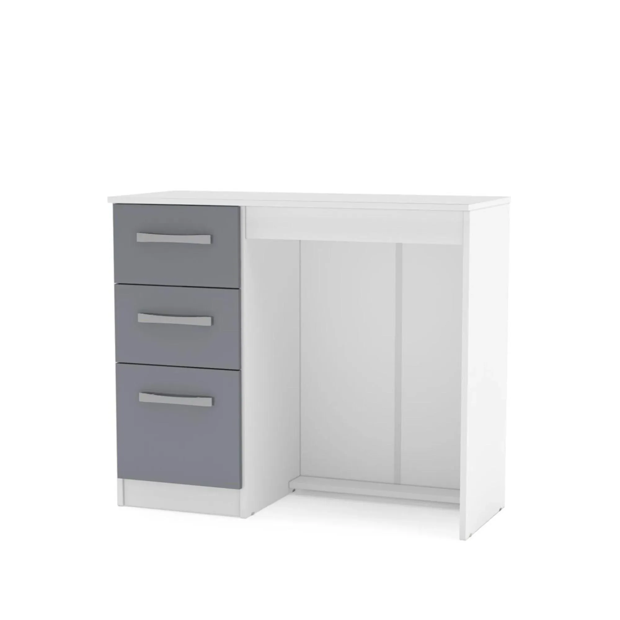 Lynx 3 Drawer Single Dressing Table - White