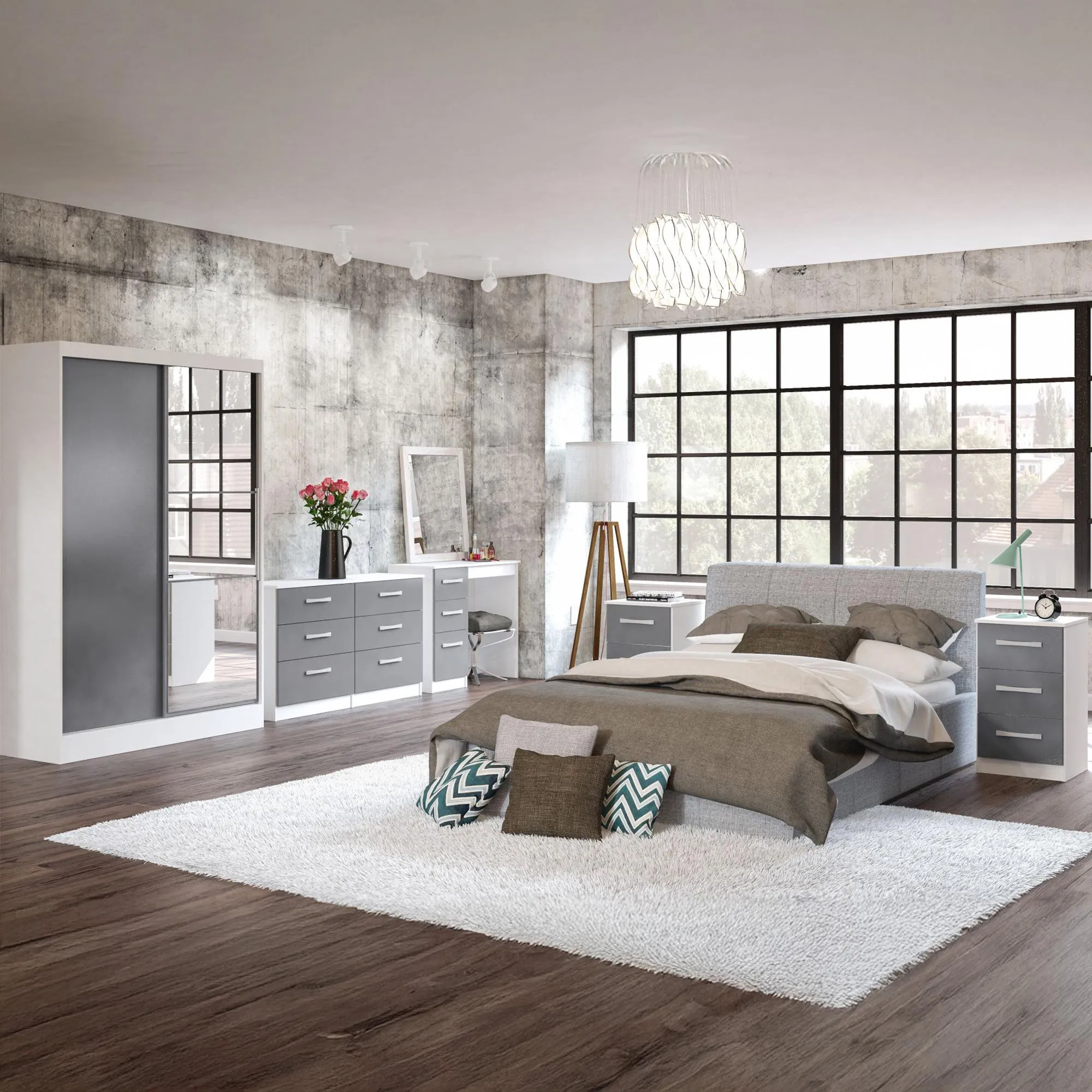 Lynx 3 Drawer Single Dressing Table - White