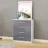 Lynx 4 Drawer Chest - White and Grey, High Gloss