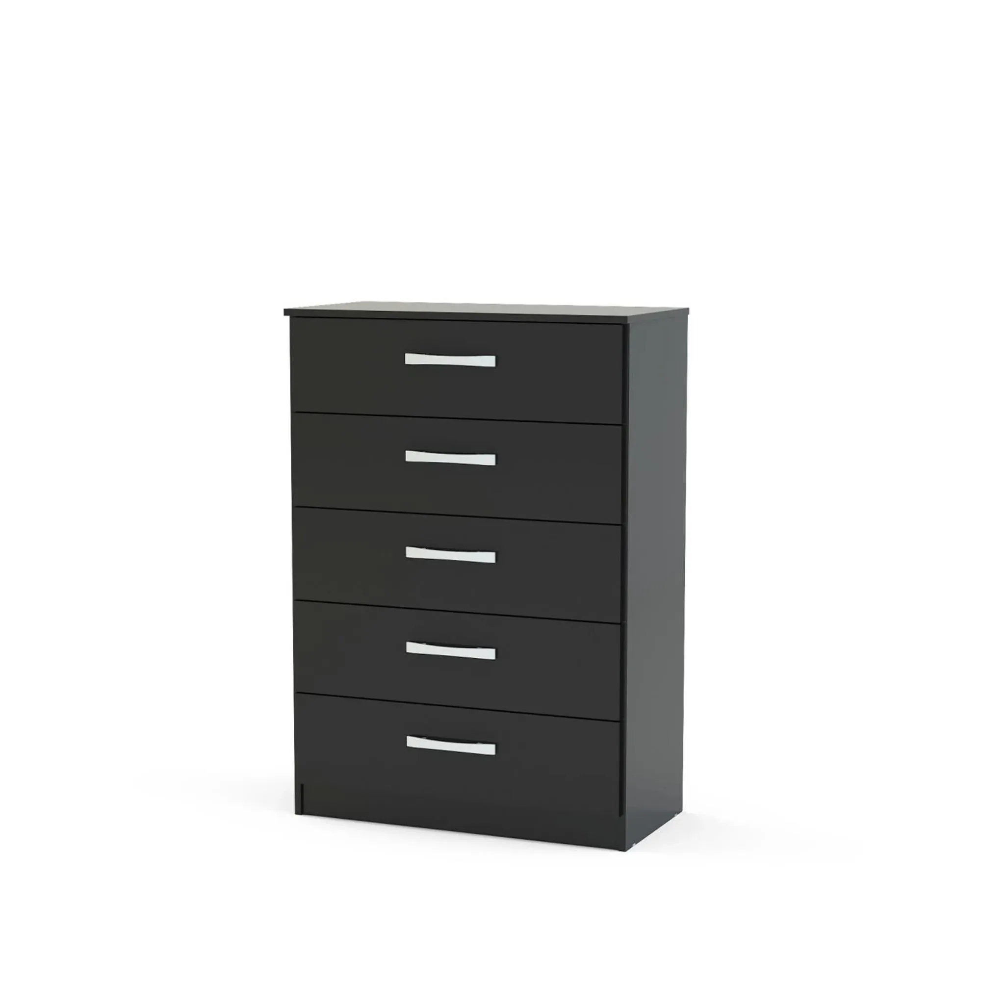Lynx 5 Drawer Chest - Black, High Gloss
