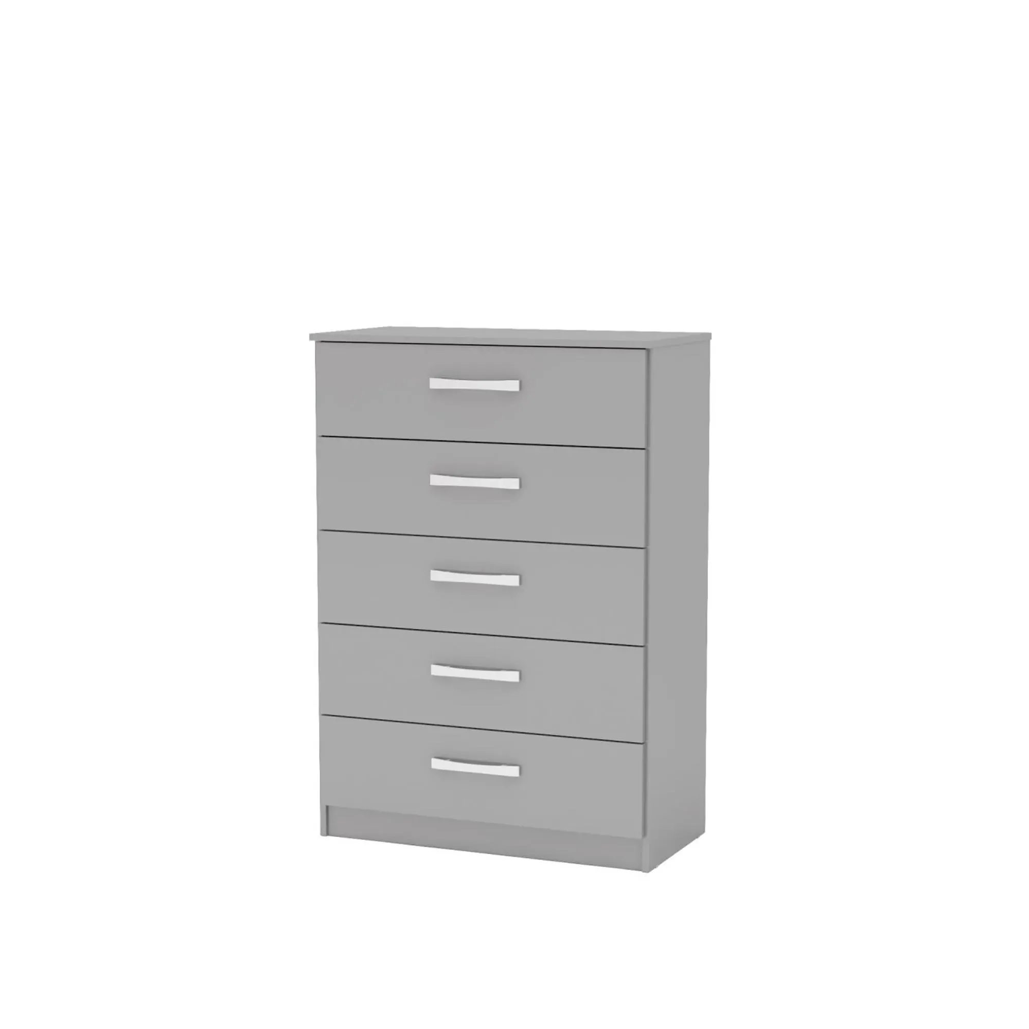 Lynx 5 Drawer Chest - Grey, High Gloss