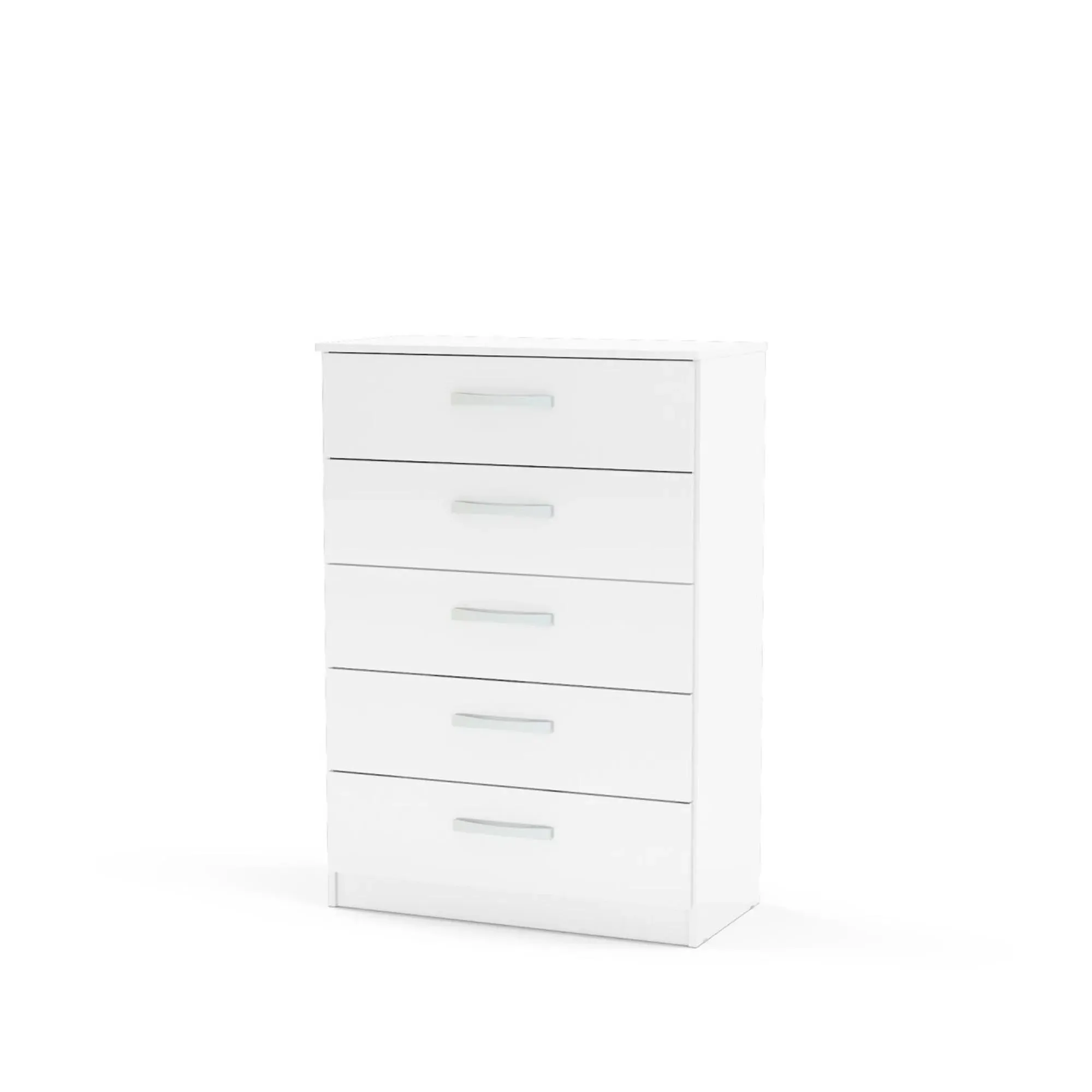 Lynx 5 Drawer Chest - White, High Gloss
