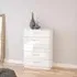 Lynx 5 Drawer Chest - White, High Gloss