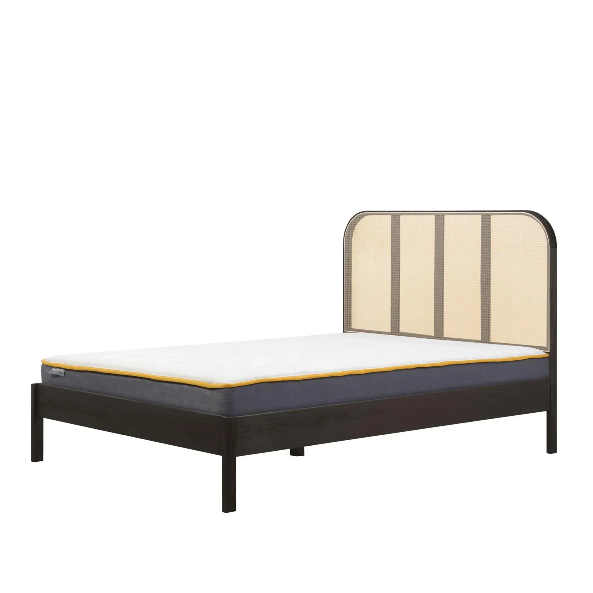 Margot Bed Frame - Black, Rattan