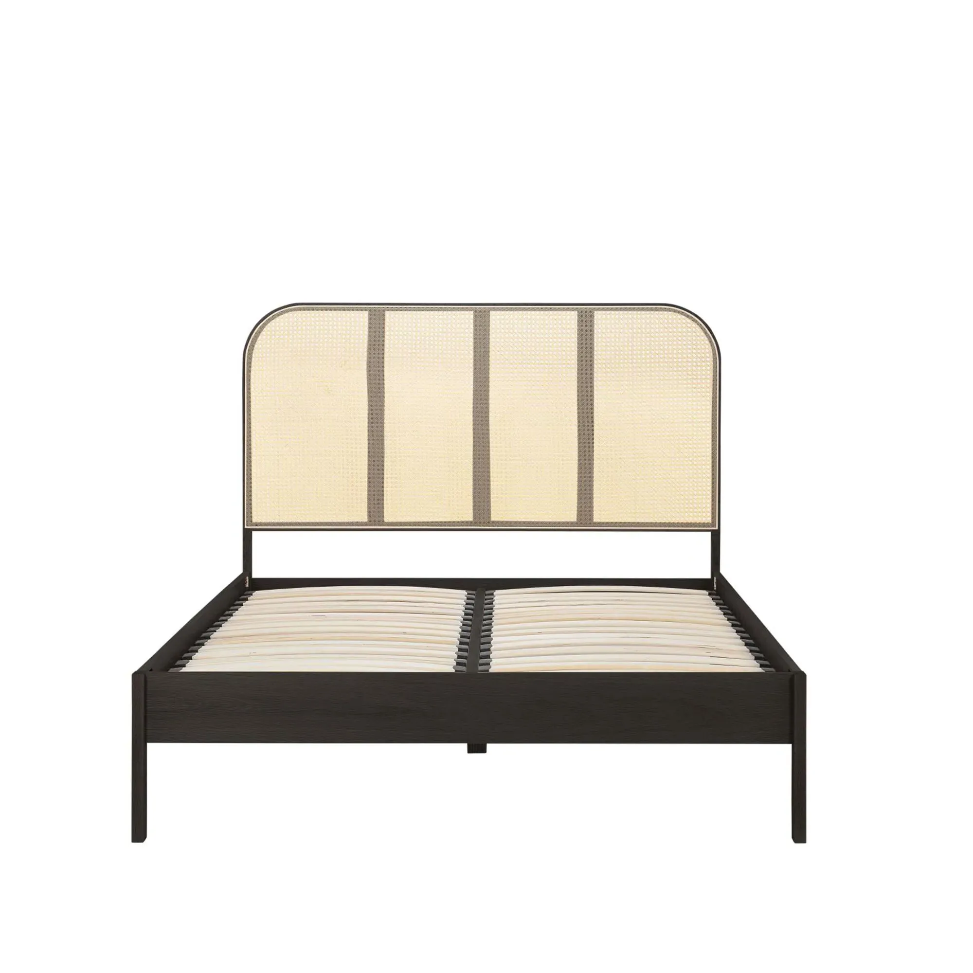 Margot Bed Frame - Black, Rattan