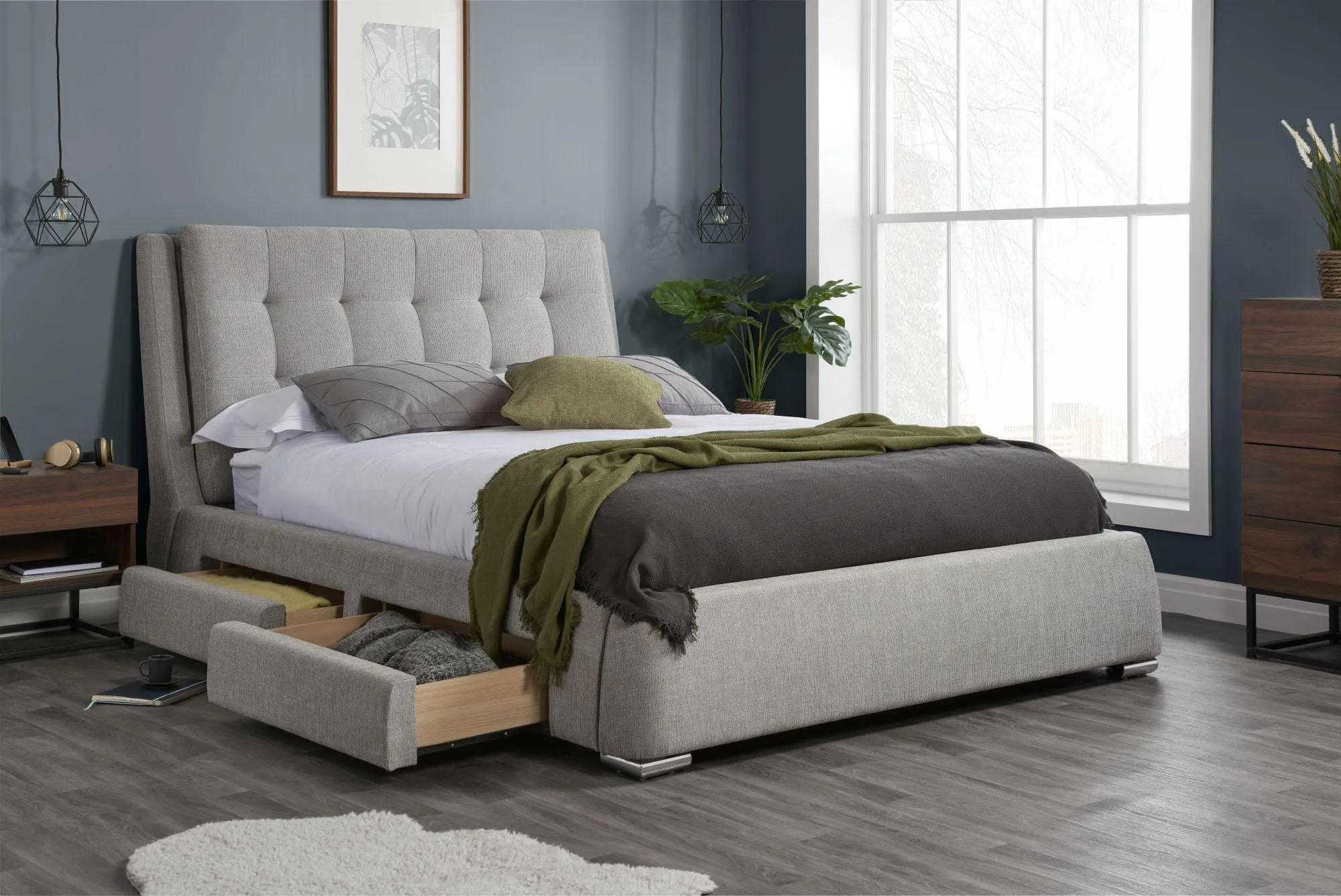 Mayfair Bed Frame - Grey, Fabric