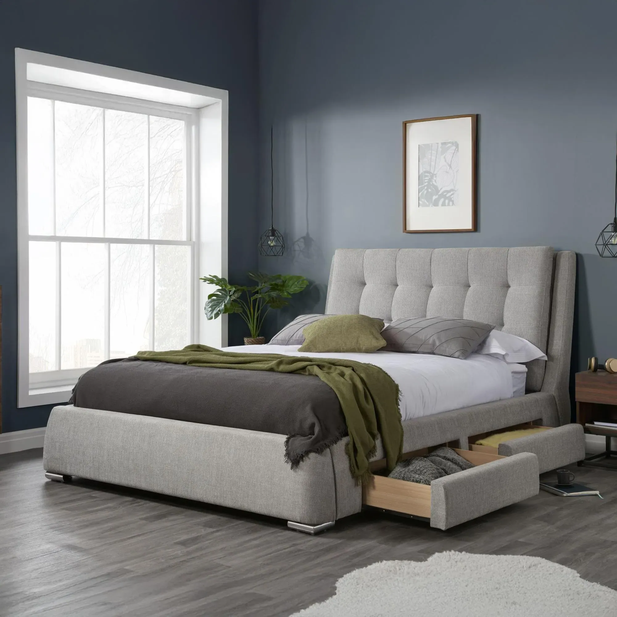 Mayfair Bed Frame - Grey, Fabric