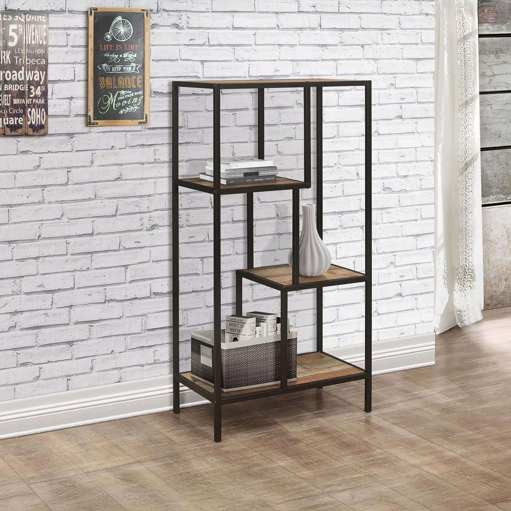 Medium Shelving Unit - Rustic, Wood Effect
