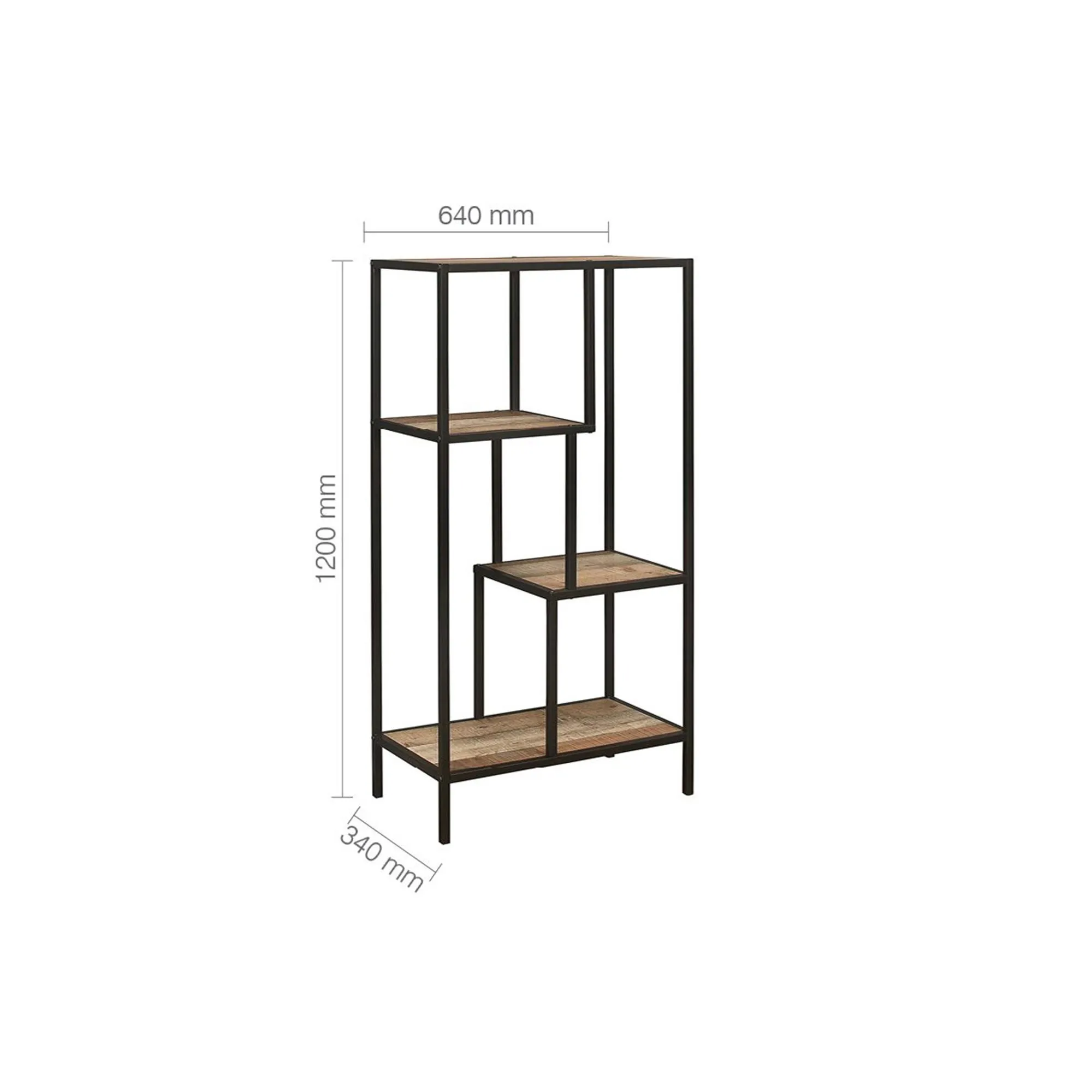 Medium Shelving Unit - Rustic, Wood Effect