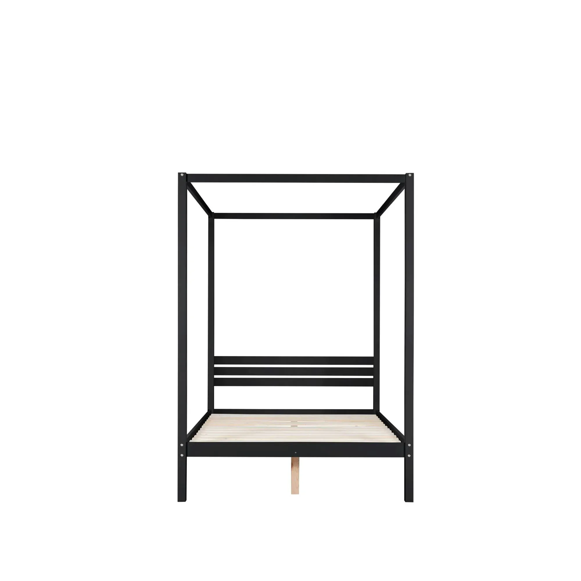 Mercia Four Poster Bed - Black, Wood