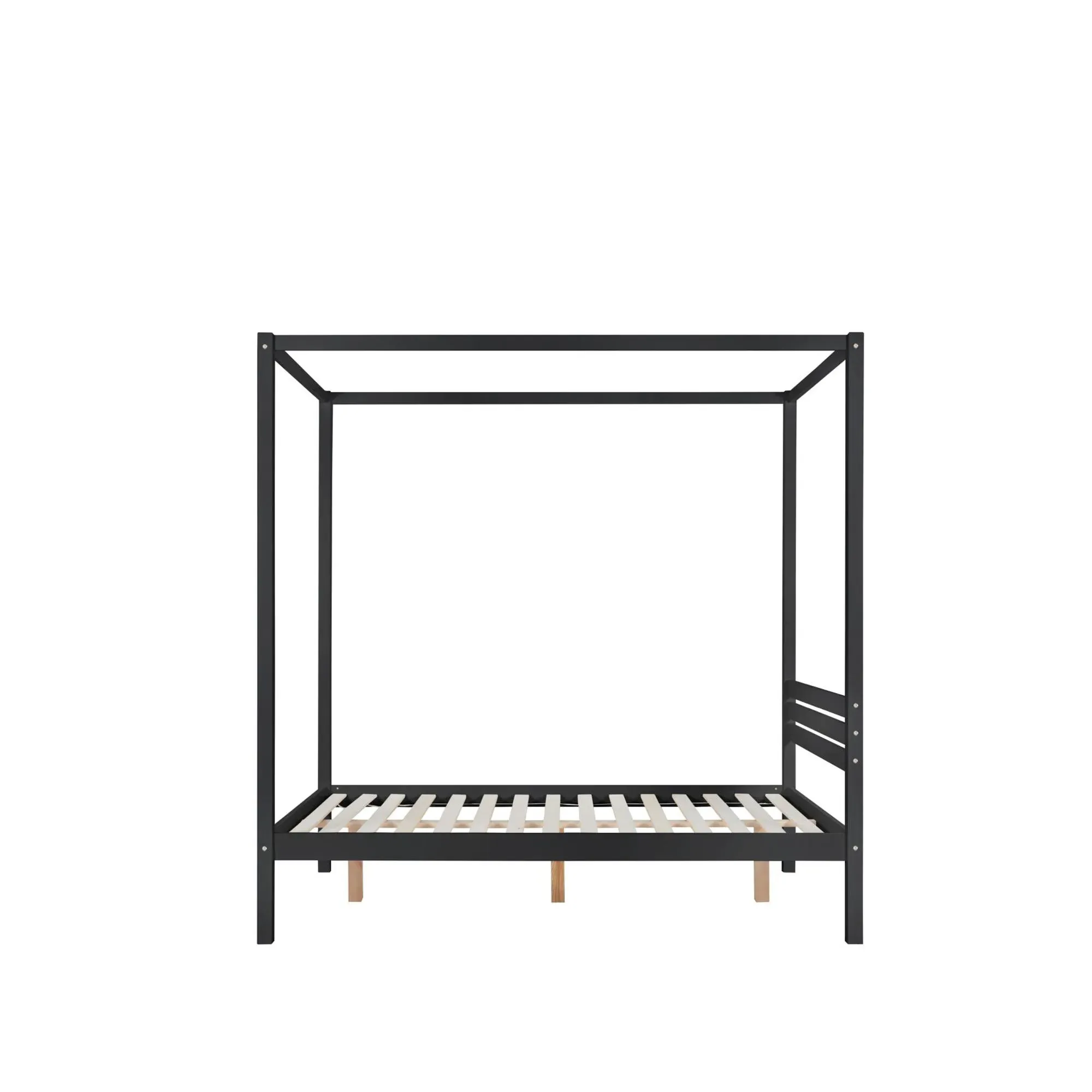 Mercia Four Poster Bed - Black, Wood