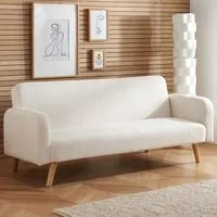 Micah 2-Seater Sofa Bed - White, Fabric