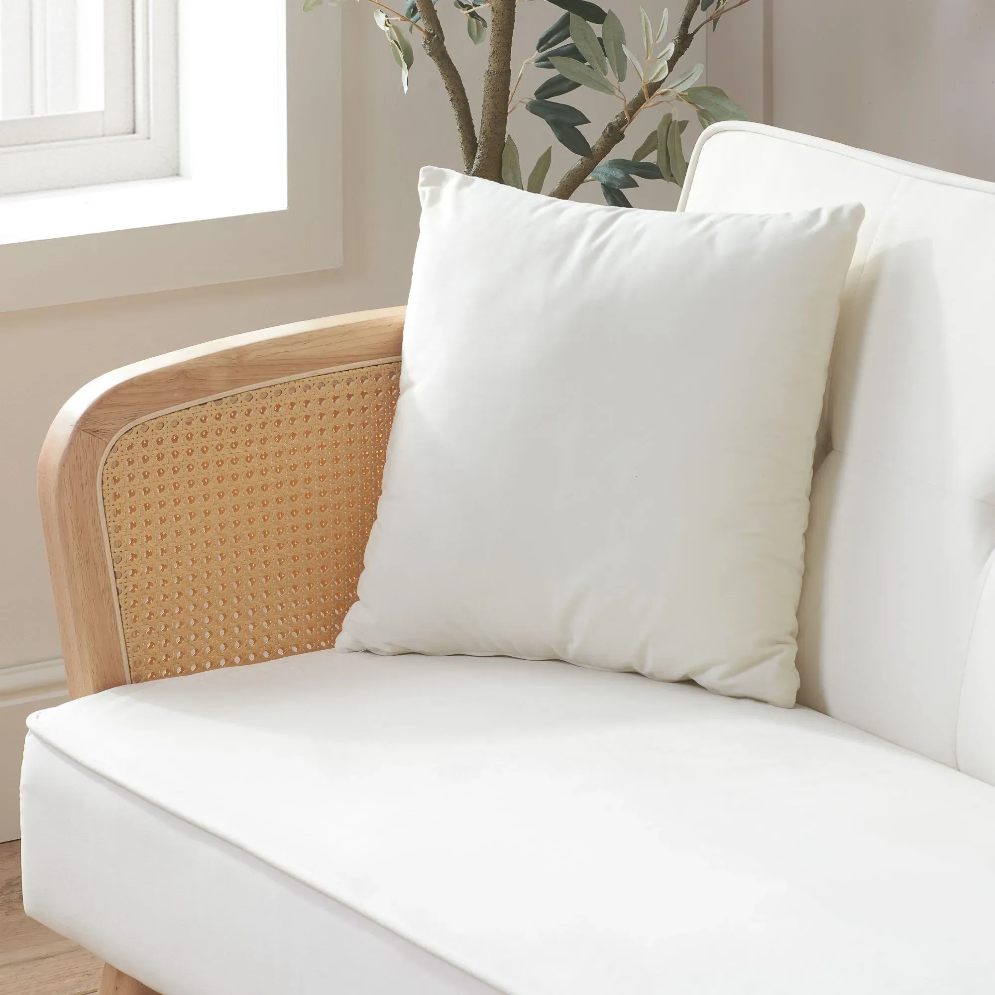 Mila 3-Seater Sofa Bed - White, Fabric