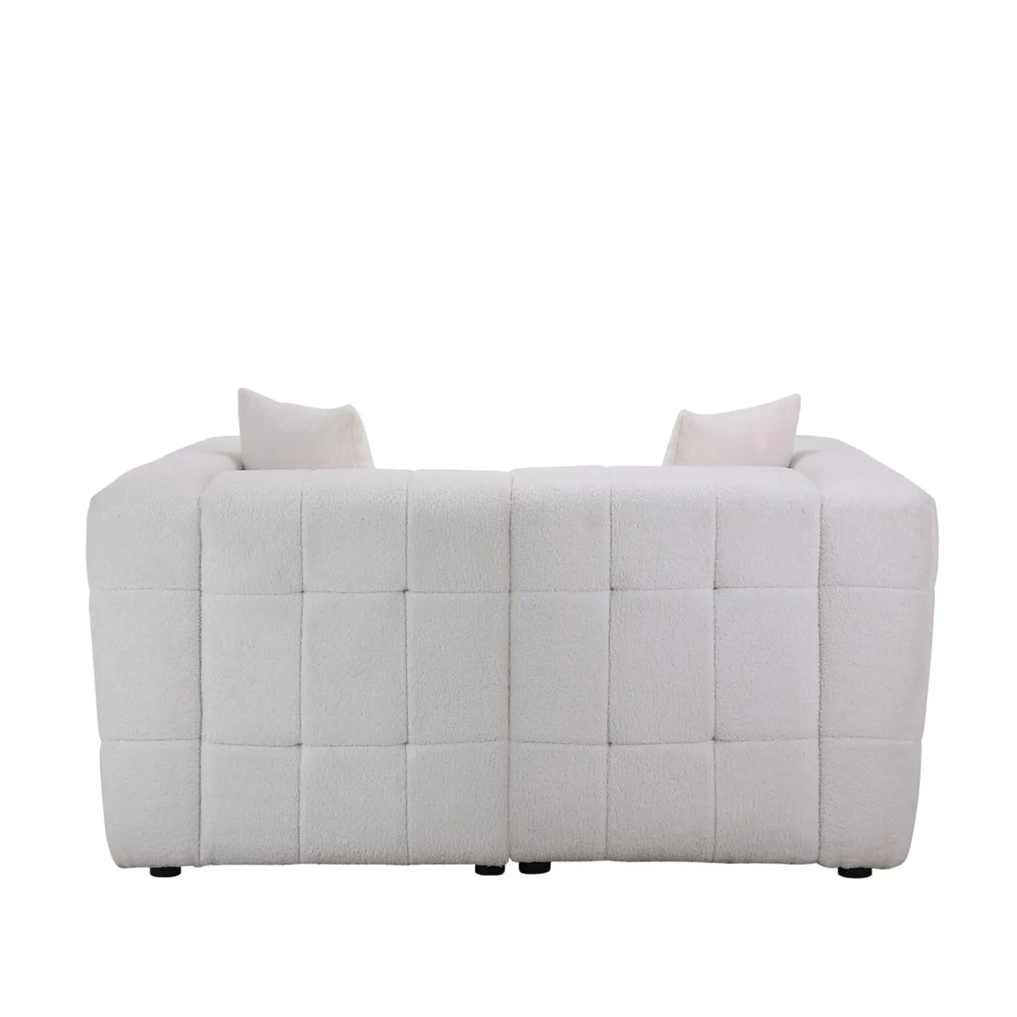 Milo 2-Seater Sofa - White, Boucle Fabric