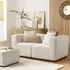 Milo 2-Seater Sofa with Ottoman - White, Boucle Fabric