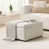 Milo Ottoman Storage Footstool - White, Boucle Fabric