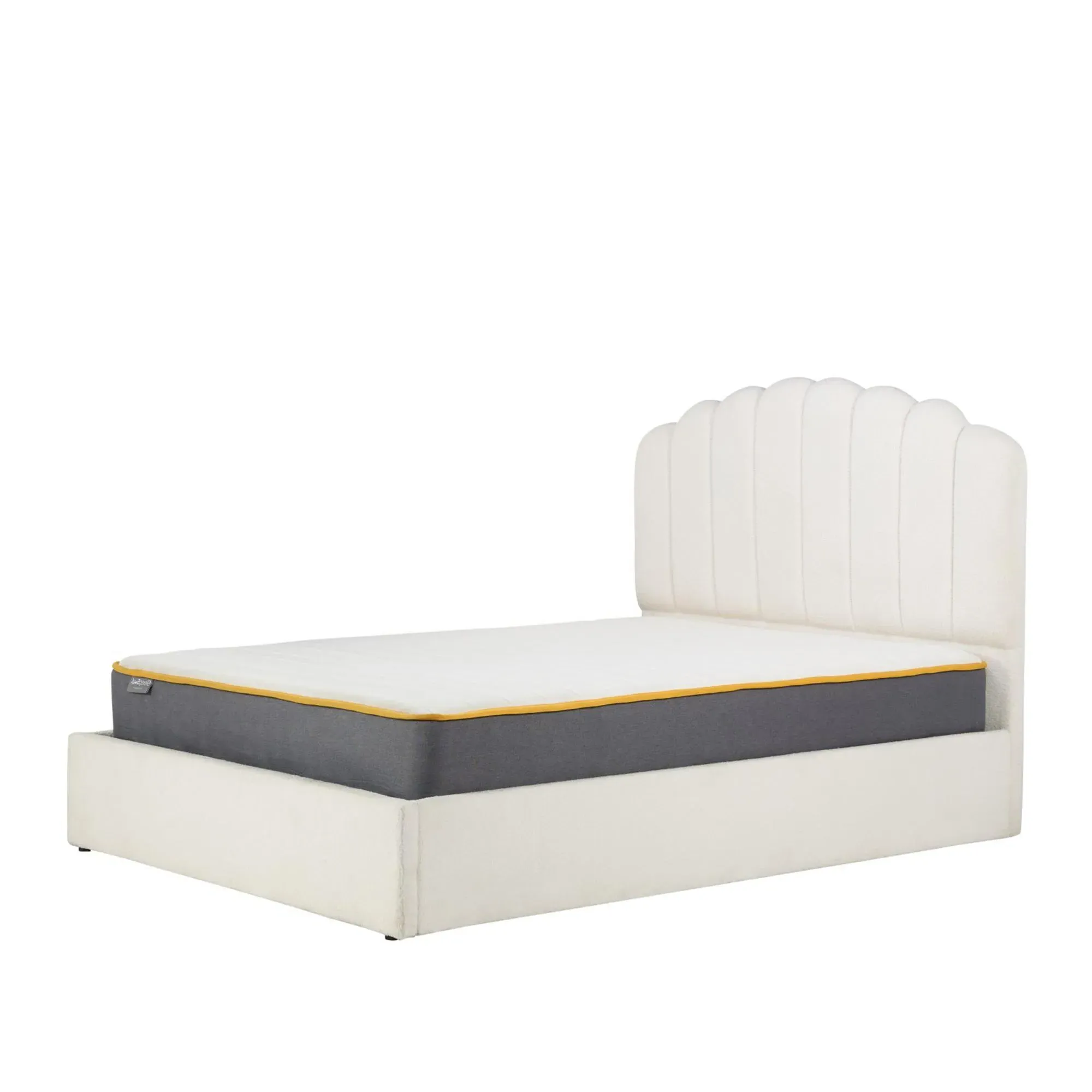 Monaco Ottoman Storage Bed - White, Fabric