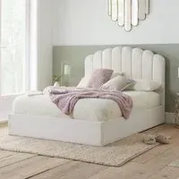 Monaco Ottoman Storage Bed - White, Fabric