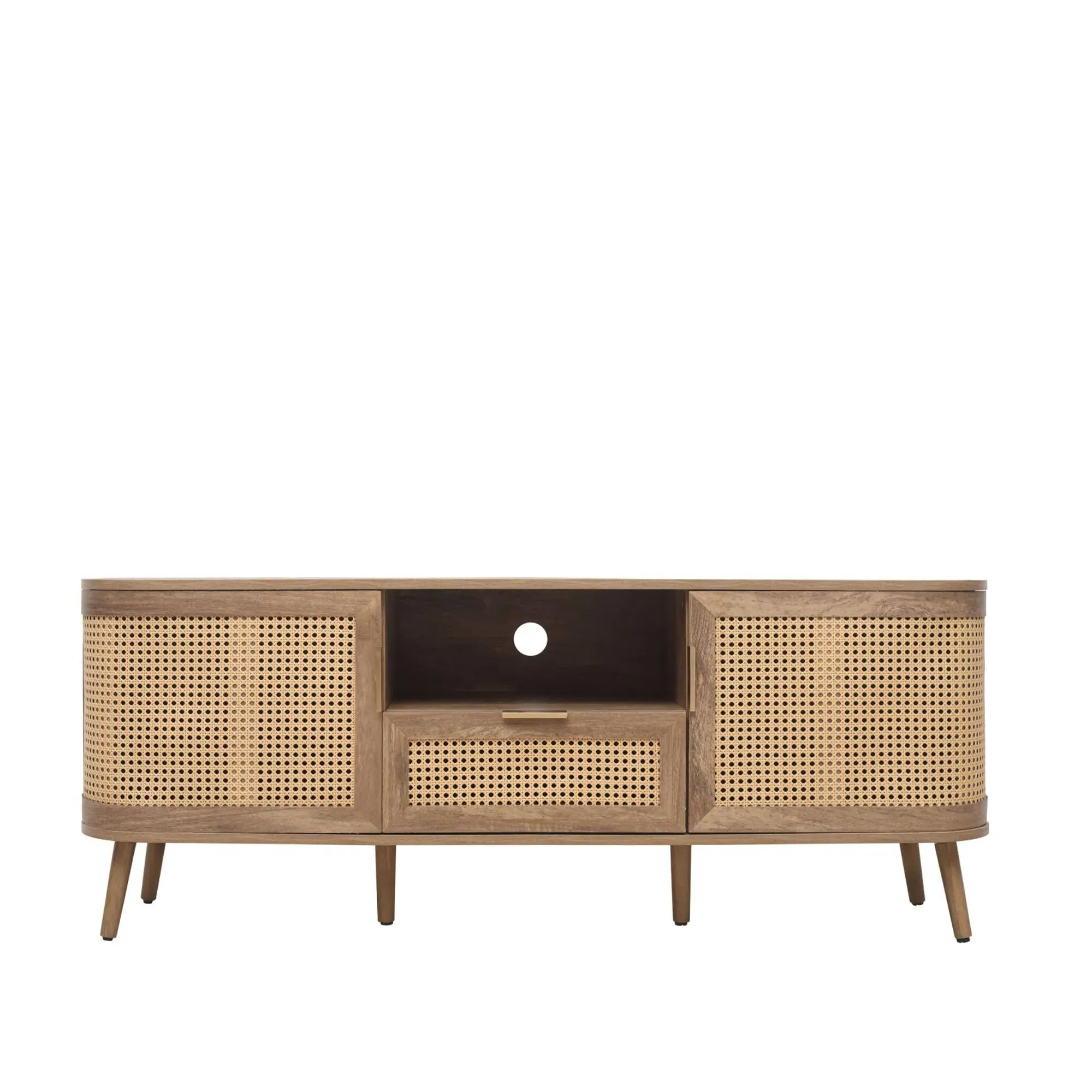 Noah Curved 150cm TV Unit - Natural, Oak