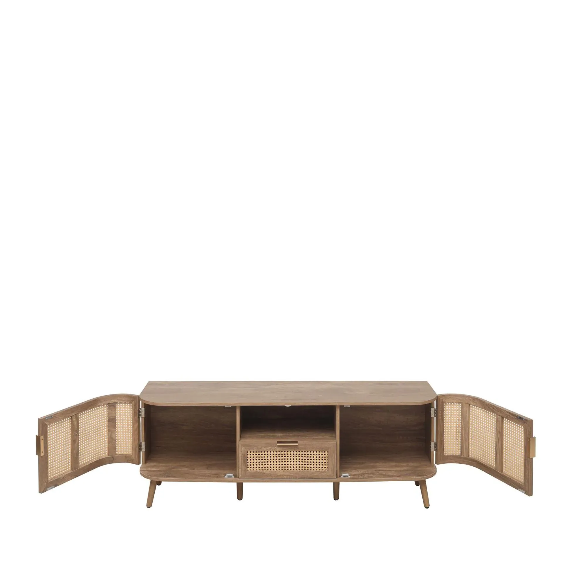 Noah Curved 150cm TV Unit - Natural, Oak