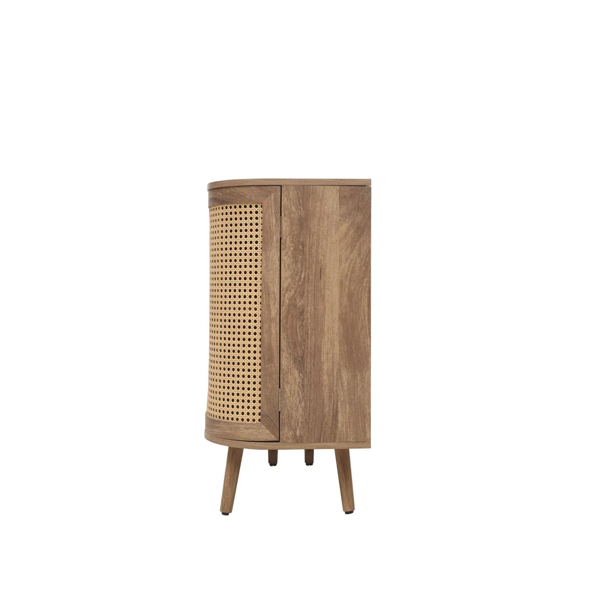 Noah Oak and Rattan Curved Medium Sideboard - Natural